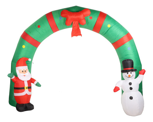 Arco Inflable Con Iluminación Led De Papá Noel Y Muñeco De N