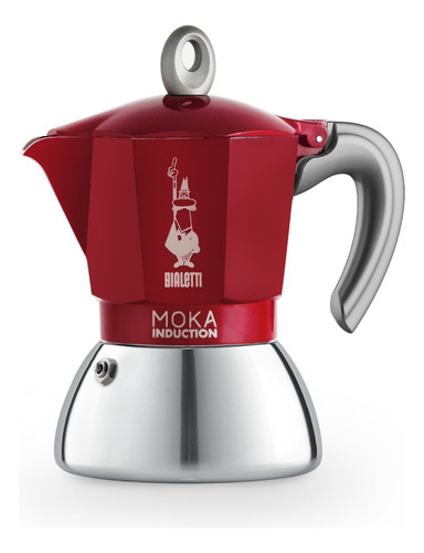 Cafeteira Italiana Bialetti Moka Induction 4 Xícara Vermelha