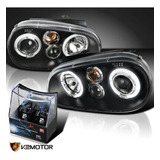 Fit 1999-2005 Vw Golf Gti R32 Mk4 Black Projector Headlig Kg