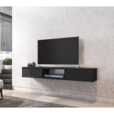 Mueble Para Tv  Flotante Moderno 160 Cm 2 Negro 