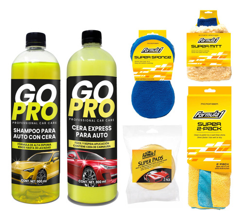 Kit Completo Premium Lavado Y Encerado Automotriz