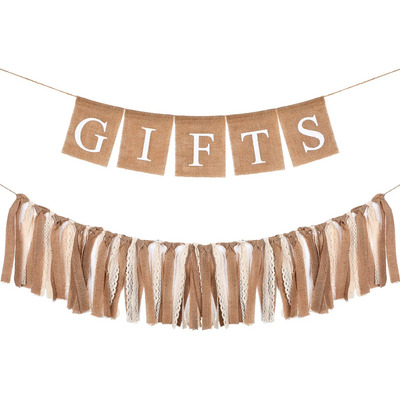 Conjunto De Decorações Para Chá De Bebê Boho Burlap Banner X