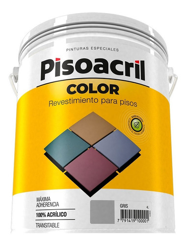 Plavicon Pisoacril Color Alto Transito Pisos Industrial 4l