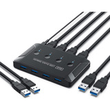 Xiwai Kvm Usb 3.0 Switch Selector De 4 Puertos Para Comparti