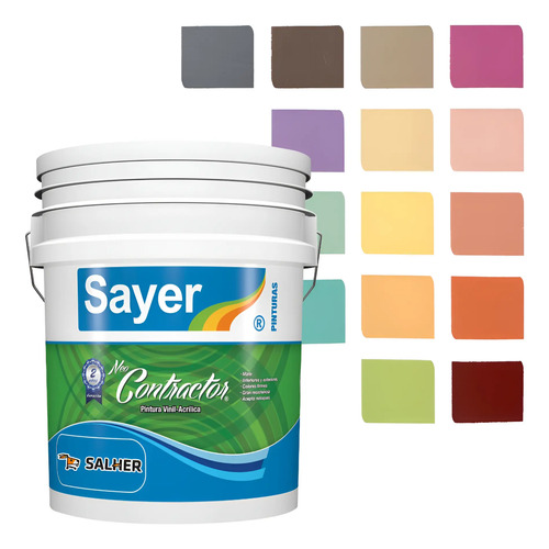 Pintura Vinilica Acrilica Sayer Contractor Mate 19 L | Envío gratis