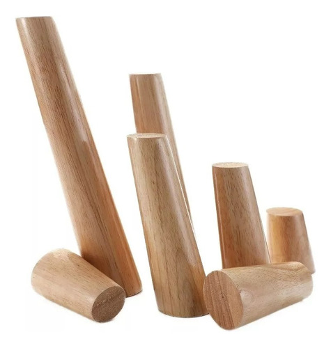 Set 4 Patas De Madera Maciza Para Muebles 12cm