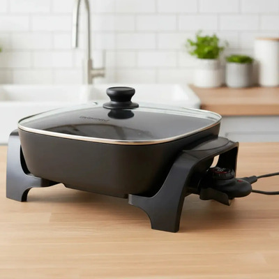 Sartén Eléctrica Con Tapa De Vidrio Elite 7 Litros 120 Volts Color Negro Frecuencia 60 | Envío gratis