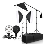 Kit Iluminação Estudio Softbox Girafa Quadruplo Foto E Video