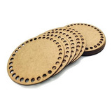 50 Fundo Base Cesto Crochê Fio De Malha Mdf 10cm -artesanato