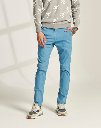 Pantalón Chino Huez, Slim Fit Hombre, Gabardina Aero, Equus