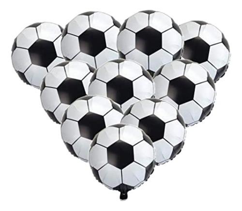 20 Balão Bola Futebol Metalizado 22cm Centro Mesa + Varetas