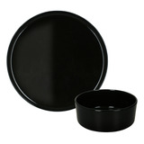 Set Vajilla 8 Piezas Plato Playo Bowl Compotera Porcelana 