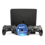 Sony Playstation 4slim 1tb Color Negro 2 Controles Usado (g)
