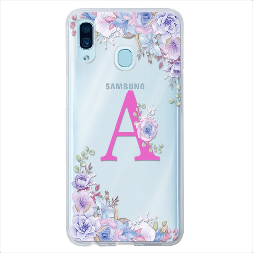 Funda Para Galaxy Antigolpes Flores Personalizada Tu Inicial