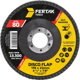 Disco Flap Fertak Grão 80 4.1/2  Cônico Fibra 115mm - 10 Und