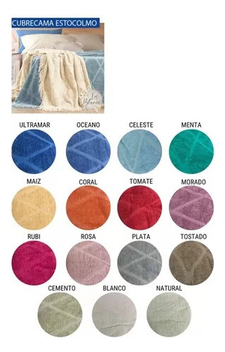 Cubrecama Palette Estocolmo 2 1/2plazas Cover Verano Colcha