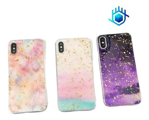 Funda Para iPhone Protector Brillos Diamantes Marmol Mujer