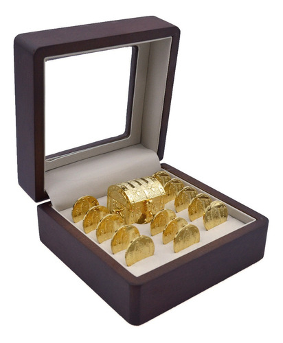 Arras Para Boda Estuche Nogal Con Ventana, Oro Laminado 14k