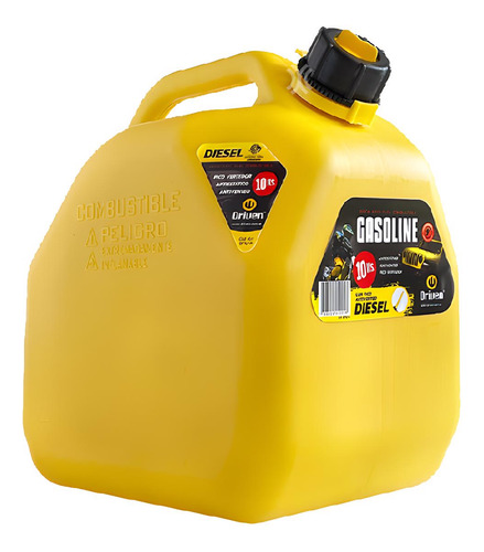 Bidón Combustible 10 L Amarillo Pico Vertedor Homologado