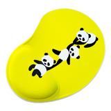 Mouse Pad Ergonomico Gota Pandas Amarelo Fofo