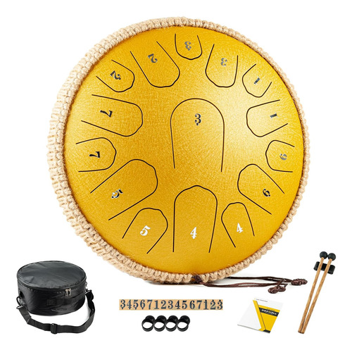 Steel Tongue Drum De 33cm Y 15 Notas, Incluye Bolso - 03