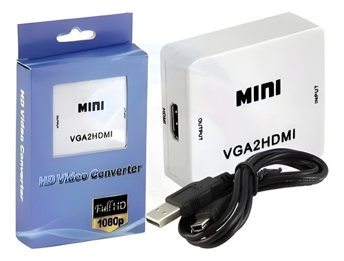 Mini Adaptador Conversor D Vga P/ Video Cabo Hdmi- Vga2hdmi