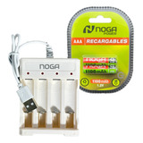 Cargador Usb Para 4 Pilas + 2 Pilas Aaa 1100mah Noga