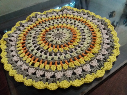 Individuales Sitio De Plato Centto De Mesa Tejido A Crochet 