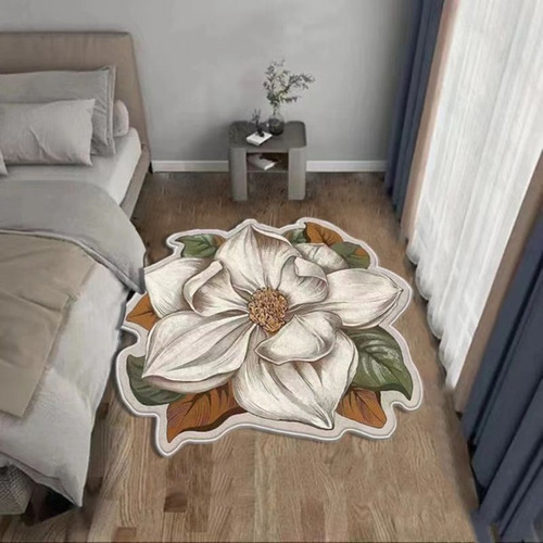 Alfombras Decorativa Forma De Flor Pequeña 80x80 Cm  Wym