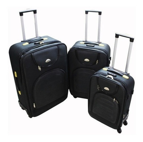 Set Maleta 3 Piezas Ruedas Candado Ultra Liviana Tela Viaje