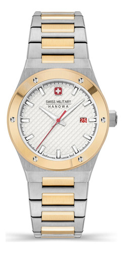 Reloj Swiss Military Smwlh2101860 Para Mujer Cristal Zafiro Color De La Malla Plateado/dorado Color Del Bisel Dorado Color Del Fondo Plateado