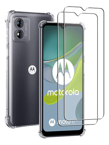 Transparente Funda Tpu Silicona Case For Moto + 2 Mica