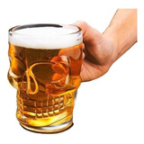 Set X 2 Vasos Cerveceros Calavera 500 Ml Transparentes