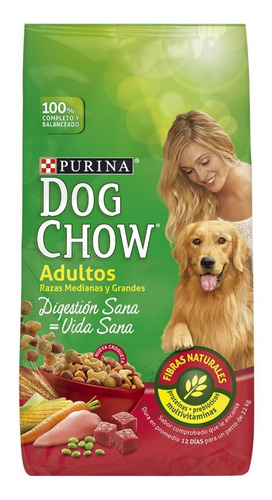 Alimento Dog Chow Vida Sana Digestión Sana Para Perro Adulto De Raza  Mediana Y Grande Sabor Mix En Bolsa De 25kg