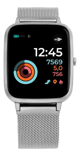 Relógio Smartwatch Mormaii Life Mesh Unissex Full Prata