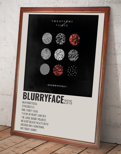 Twenty One Pilots Poster Album Blurryface En Cuadro 21 