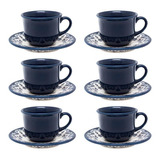 Set X6 Taza De Té Con Plato Decorado Energy Bifaz Oxford