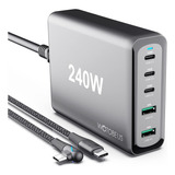 Cargador Gan Usb C De 240 W Estación De Carga Súper Rápida