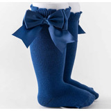 Calcetas Largas  Con Moño  Niña/bebe  Azul 