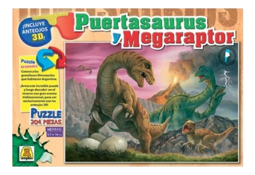 Rompecabezas 3d Puertasaurus Y Megaraptor Implás Art 229