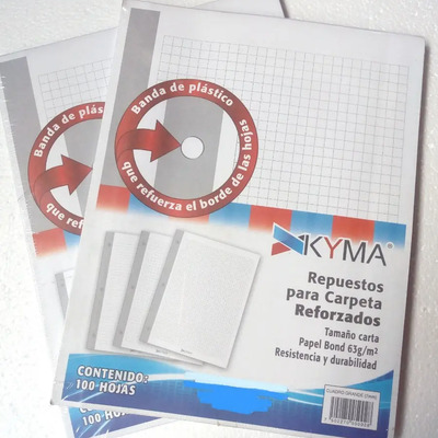 Kyma HOJR Hojas de Repuesto Carta Blanca para Carpeta 100 unidades | MercadoLibre