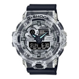 Relógio Casio G-shock Ga-700skc-1adr *camuflado Correia Preto Bisel Transparente Fundo Branco