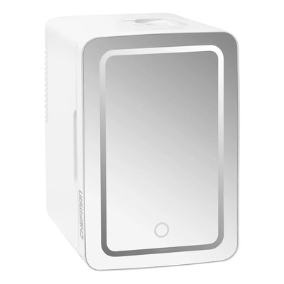 Mini Refrigerador Con Espejo Luzled Mantiene El Frío\u002F Calor Color Blanco | Envío gratis