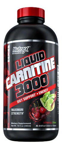 Liquid L-carnitine 3000 473 Ml (32 Srvs) Carnitina Líquida Sabor Cereza/lima