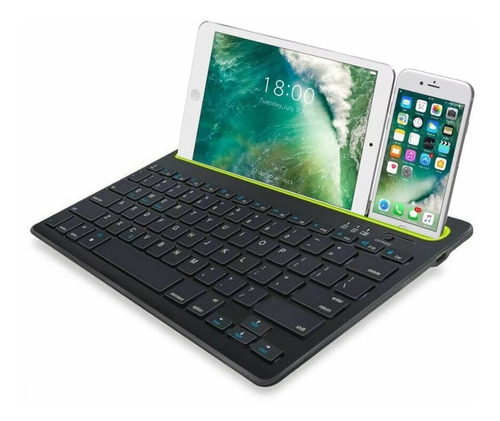 Teclado Bluetooth Recargable Para Pc Cel Mac Porta Celular.