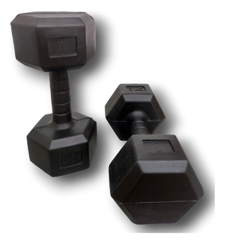 Par Mancuernas 3 Kg Pesas Hexagonales Pvc Gimnasio Pesas