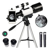 Telescopio Astronomico Monocular F30070m Con Soporte Celular Color Negro