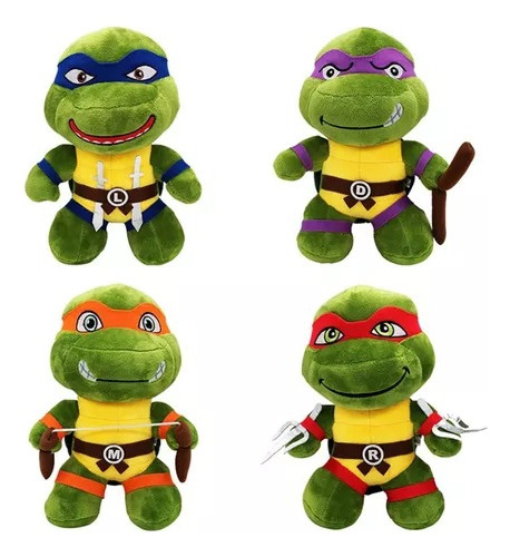 Peluches Tortugas Ninjas X4 Rafael Donatello Leonardo 