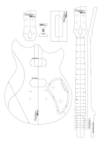 Plantilla Guitarra Tipo Yamaha Revstar  - Luthier - Mdf 6mm
