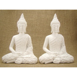 Kit 2 Pçs Estatueta Buda Hindu Chakras  Gesso Cru Artesanato